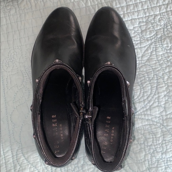 Black Ankle Boots with Studded Detail - Picture 8 of 8